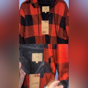 J.Come Red and Black Plaid Jacket